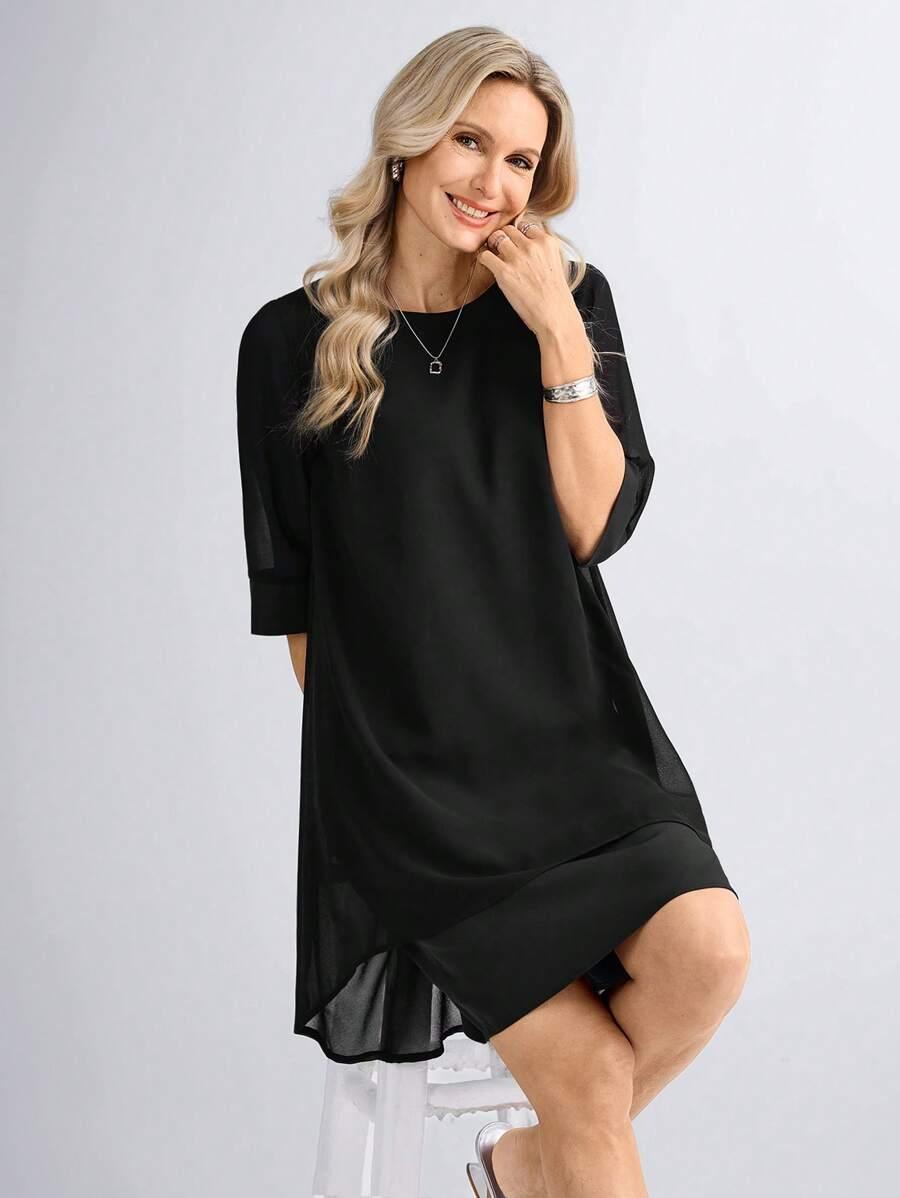 SHEIN CZARNA SUKIENKA PRZED KOLANO S06__M