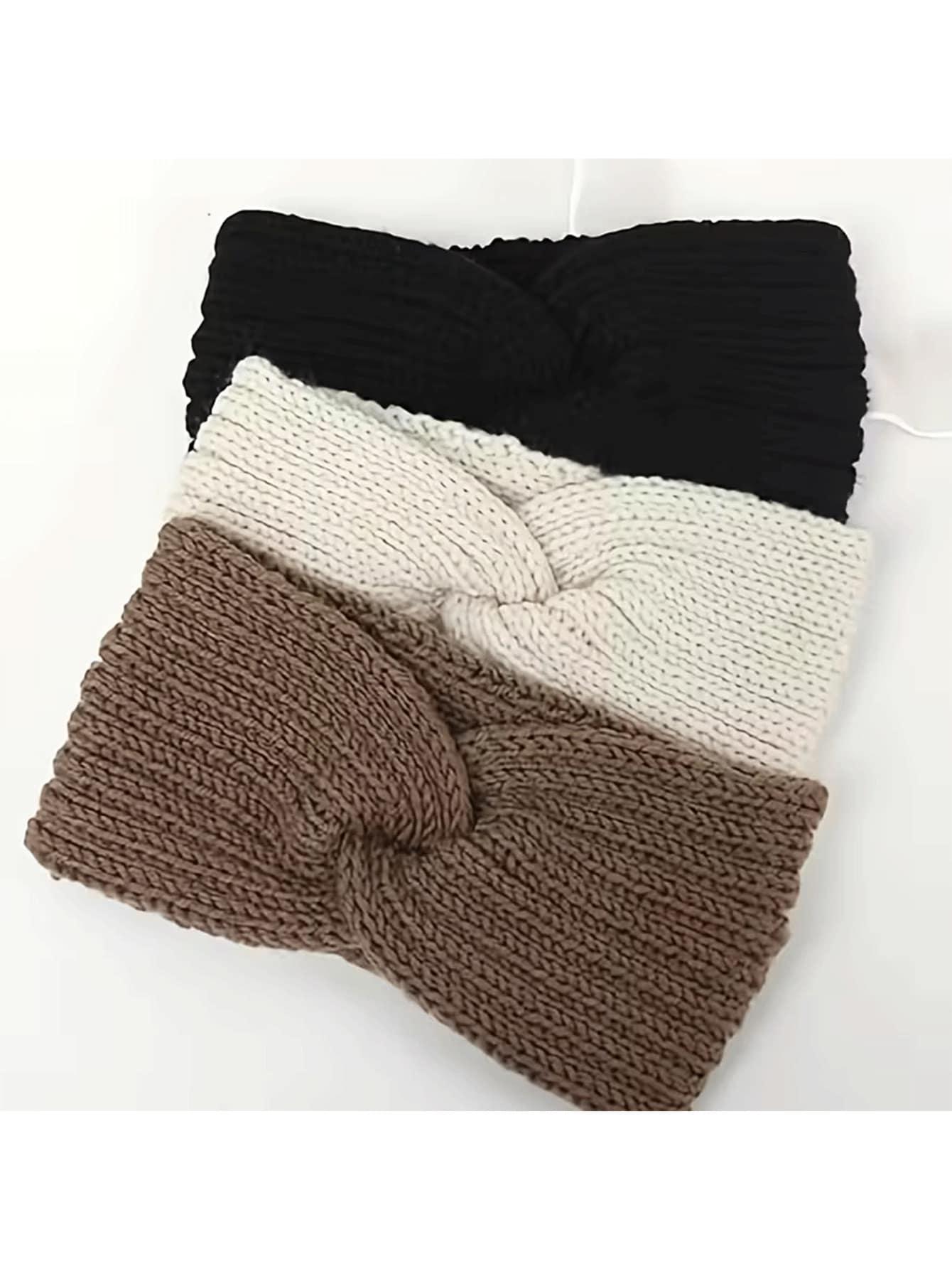 SHEIN DZIANINOWA OPASKA NA GŁOWĘ 3-PACK W01