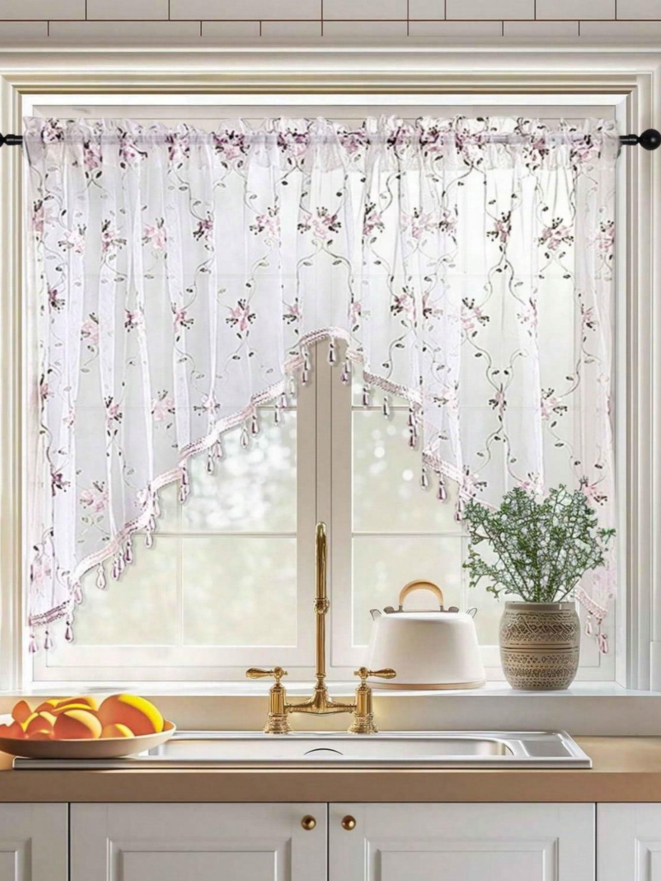 SHEIN ZASŁONA WZÓR KWIATY S07__200 X 90 CM