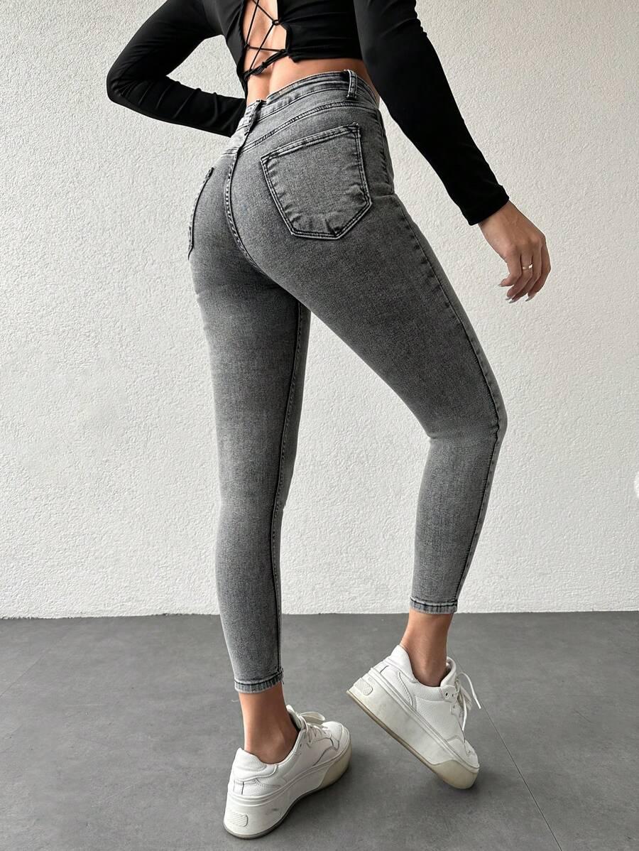 SHEIN SZARE JEANSY RURKI S06__XXL