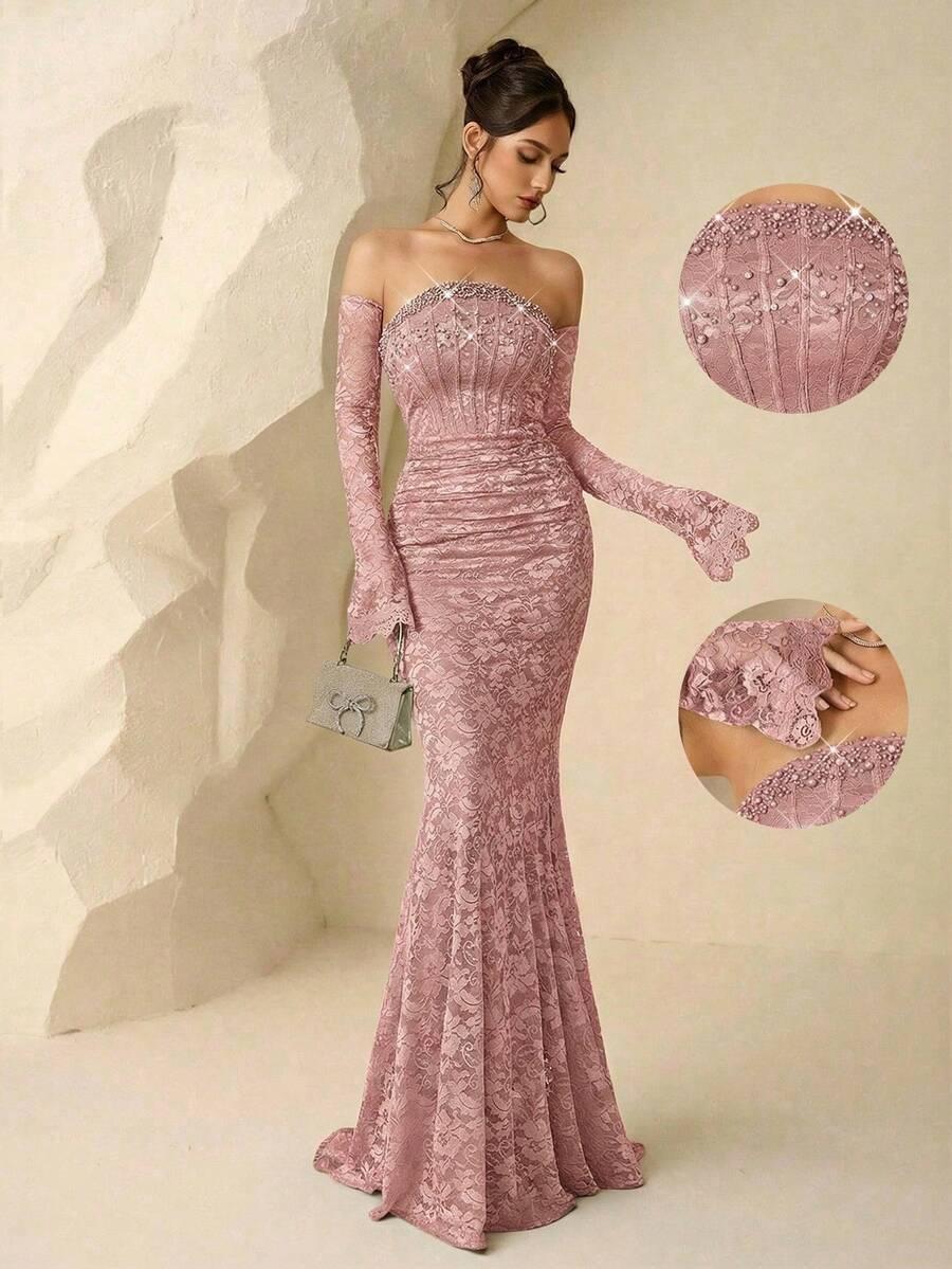 SHEIN RÓŻOWA MAXI SUKIENKA S09__M