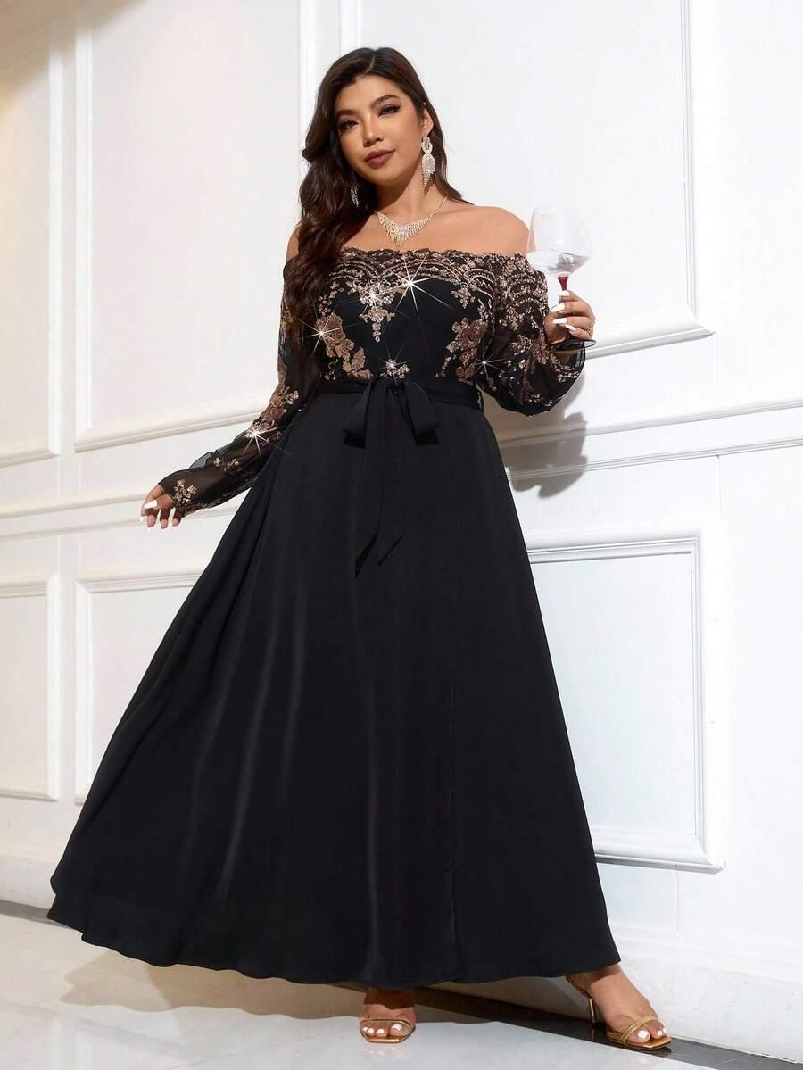 SHEIN CZARNA SUKIENKA ZDOBIENIE S06__46