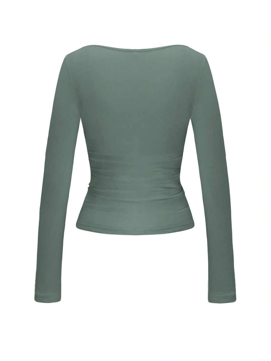 SHEIN ZIELONA BLUZKA DŁUGI RĘKAW S06__XL