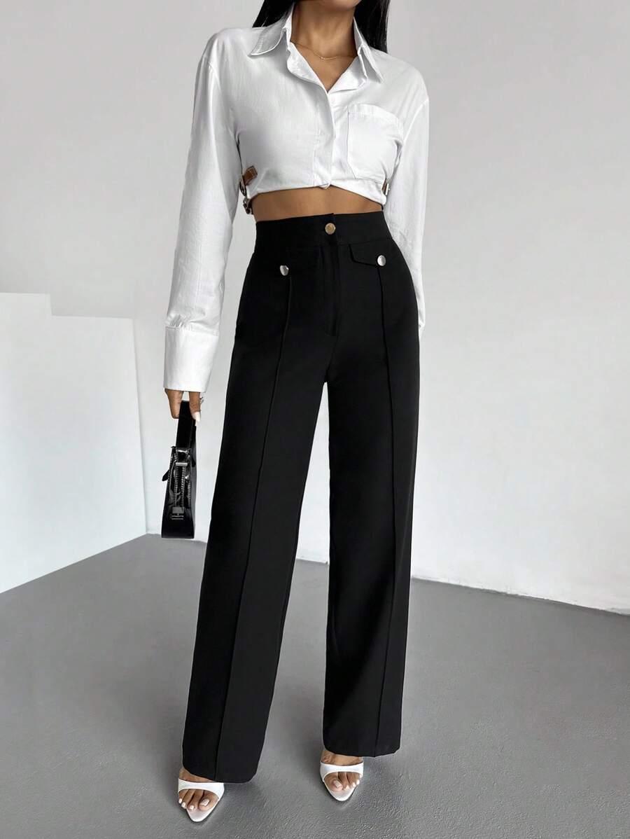 SHEIN CZARNE ELEGANCKIE SPODNIE S06__XL