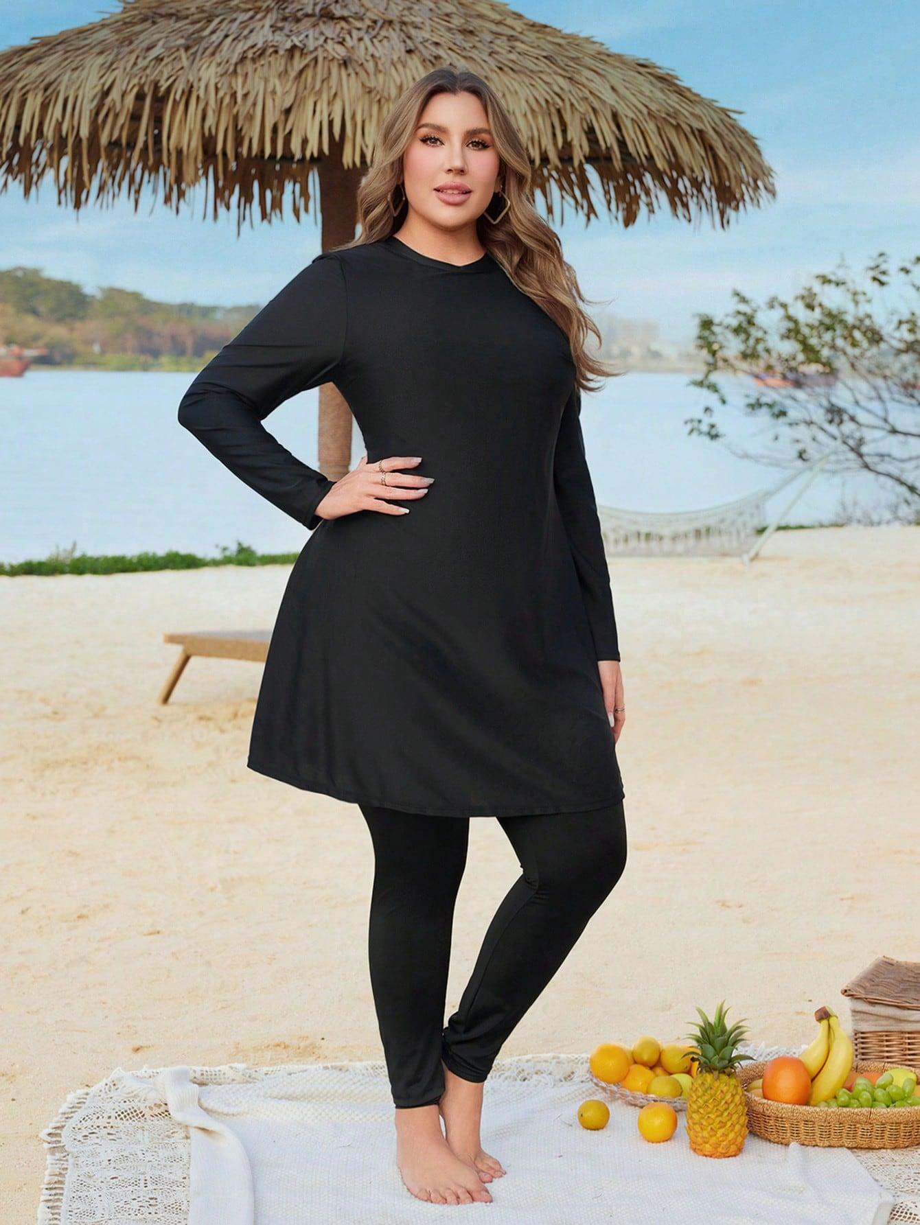 SHEIN CZARNY KOSTIUM KĄPIELOWY KOMPLET S09__52