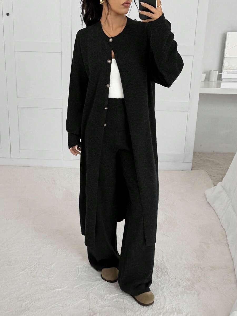 SHEIN CZARNY SWETER KARDIGAN S09__M