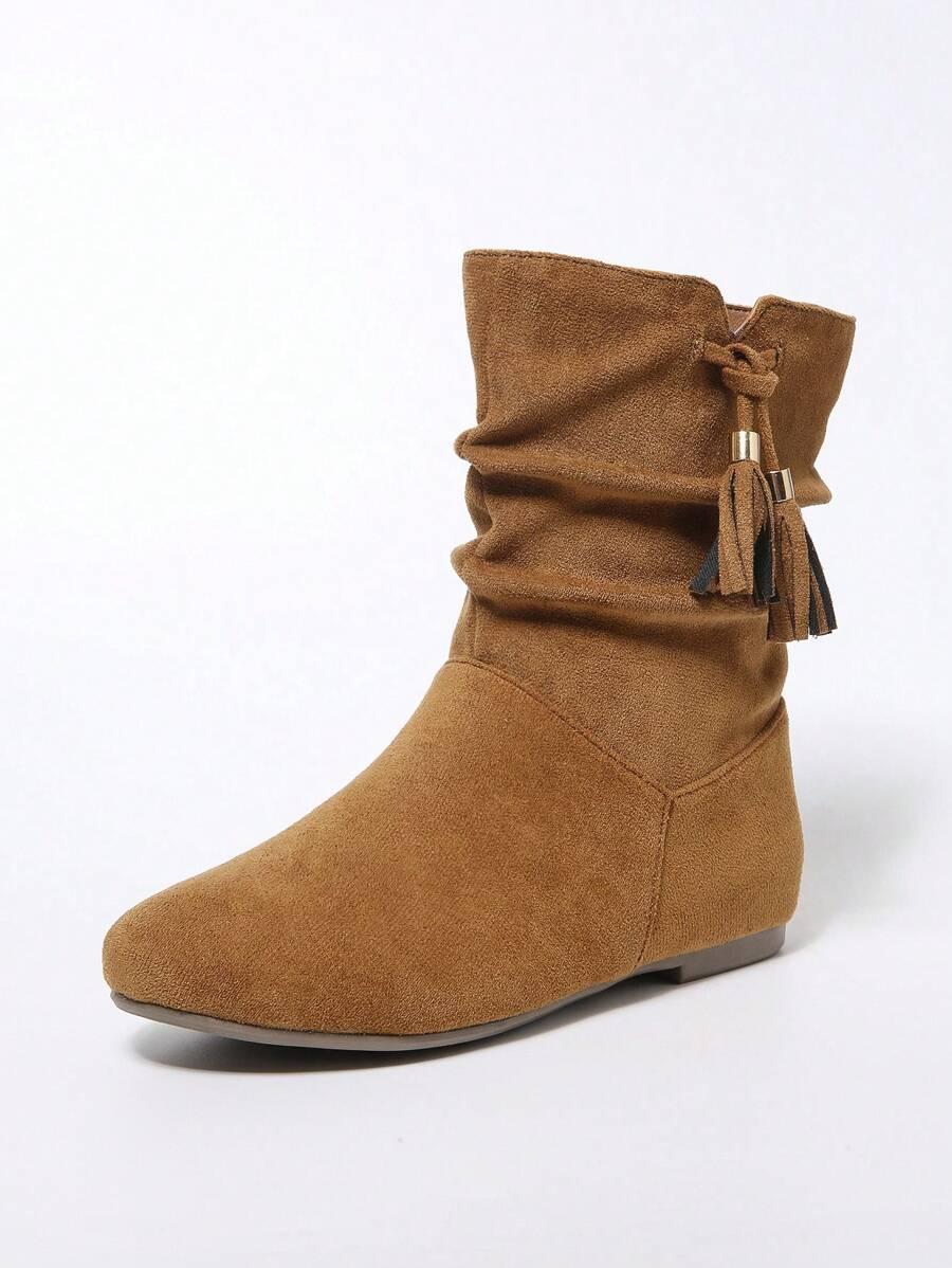 SHEIN BRĄZOWE BOTKI ZDOBIENIE W01__39