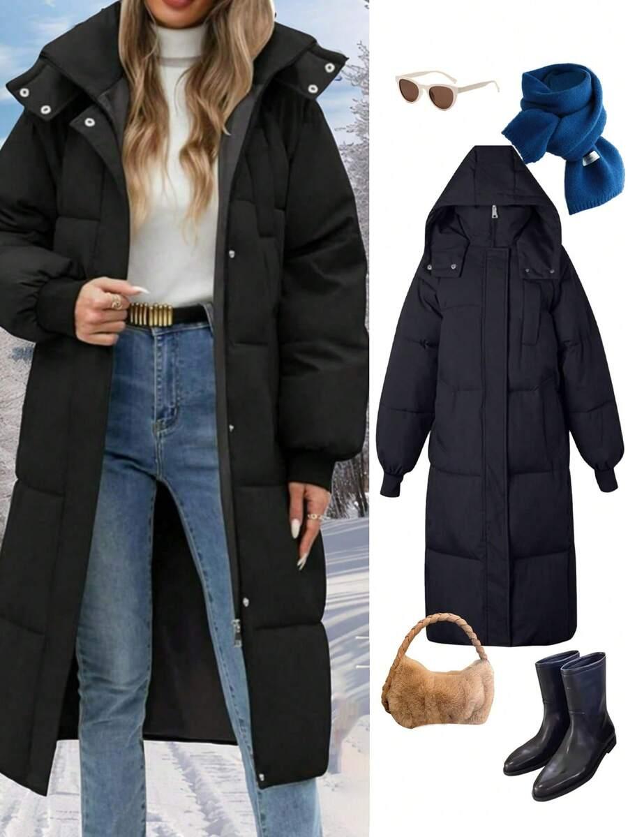 SHEIN CZARNA KURTKA KAPTUR W01__S