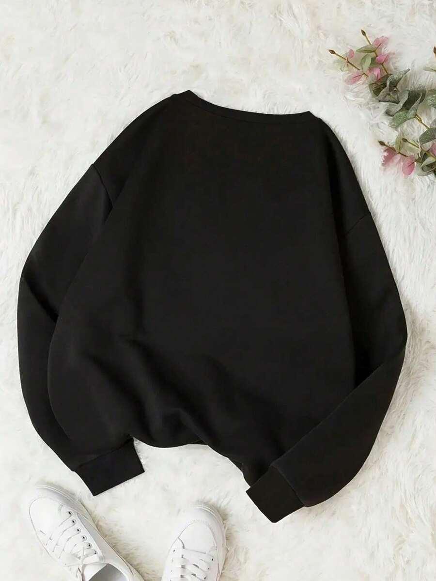 SHEIN ŚWIĄTECZNA CZARNA BLUZA NADRUK BAŁWAN HO HO HO BDD__XL