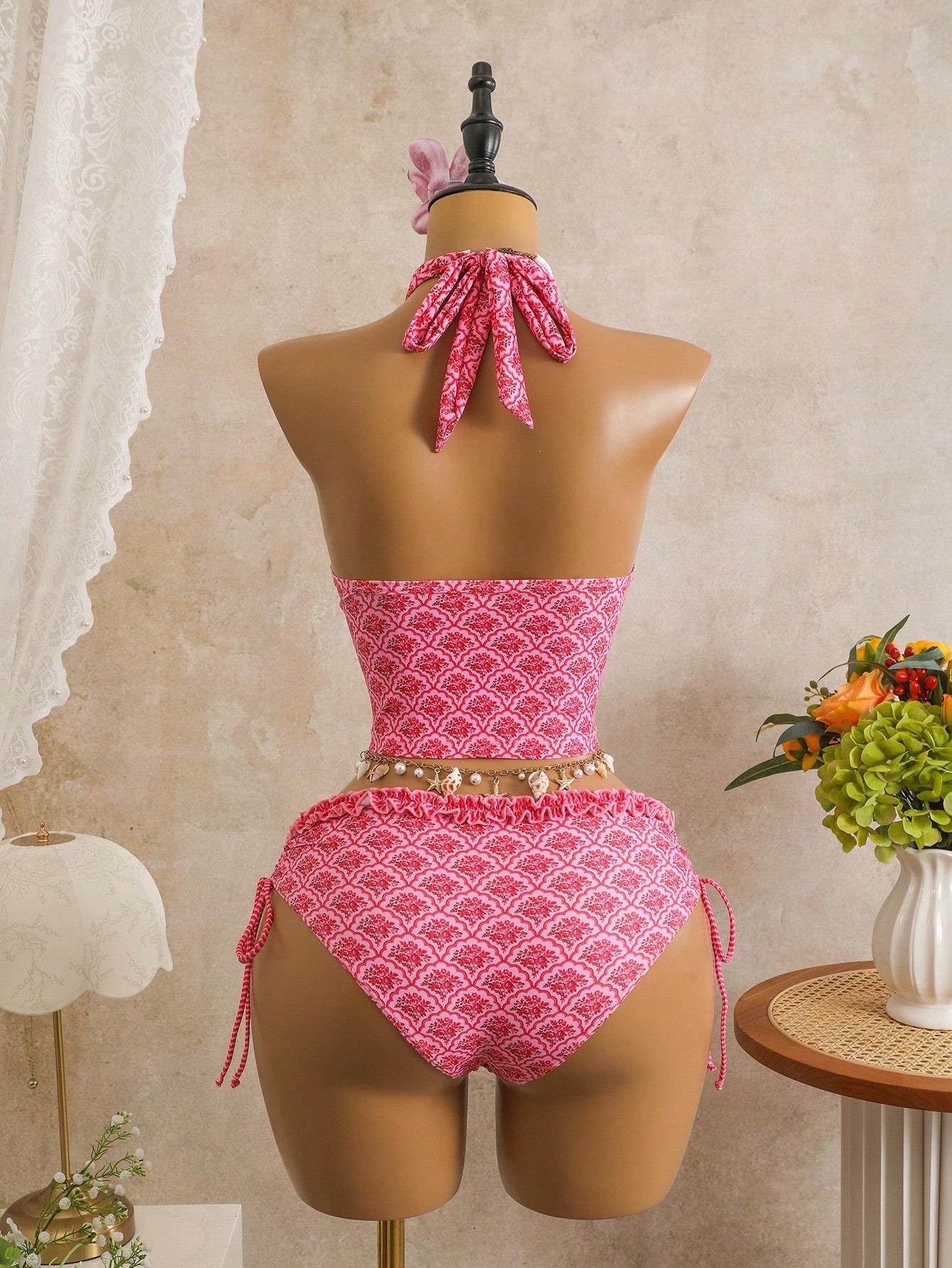 SHEIN DWUCZĘŚCIOWY STRÓJ KĄPIELOWY S06__L