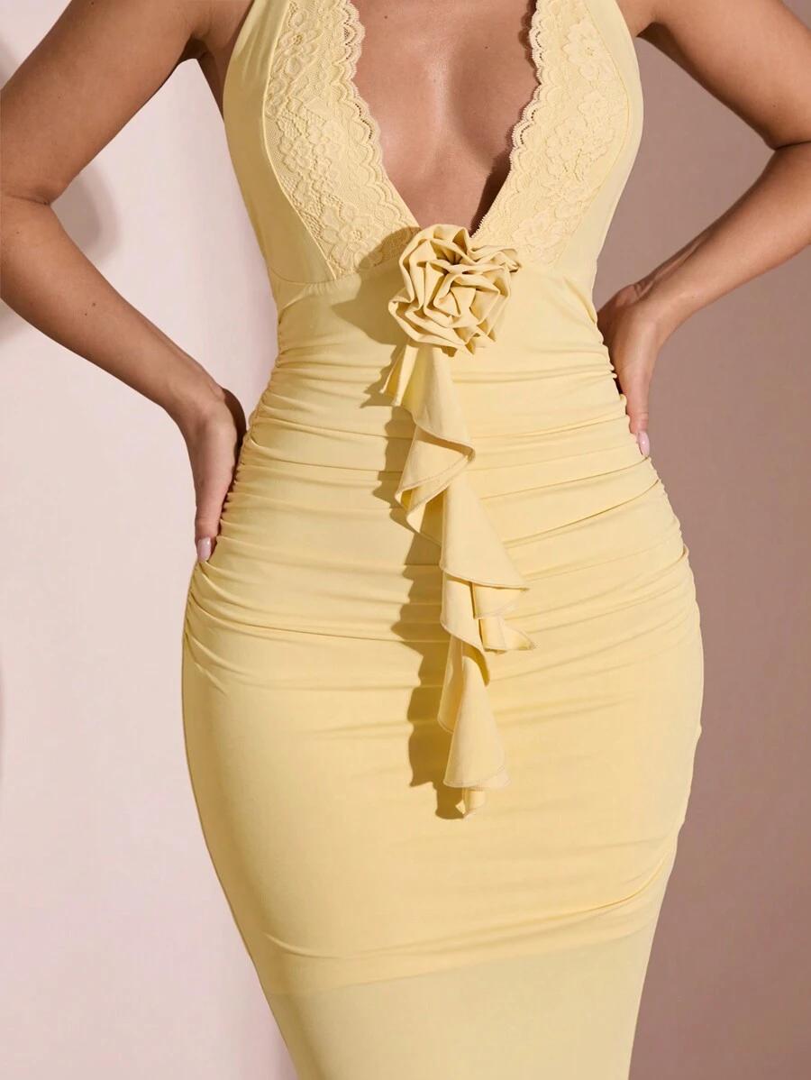 SHEIN ŻÓŁTA MAXI SUKIENKA S06__M
