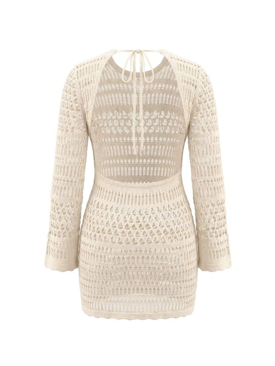 SHEIN BEŻOWA PLAŻOWA MINI SUKIENKA S06__46