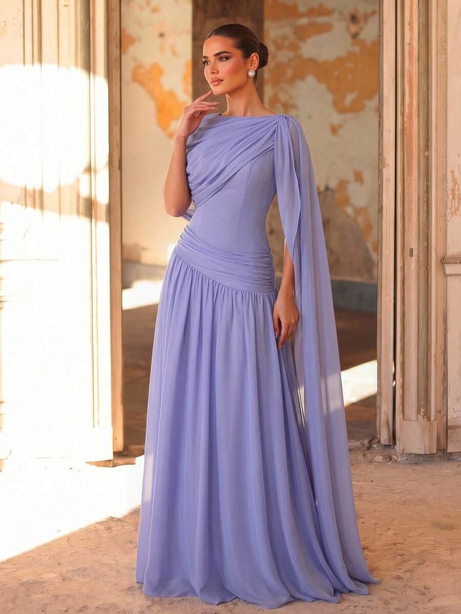 SHEIN FIOLETOWA MAXI SUKIENKA S06__L