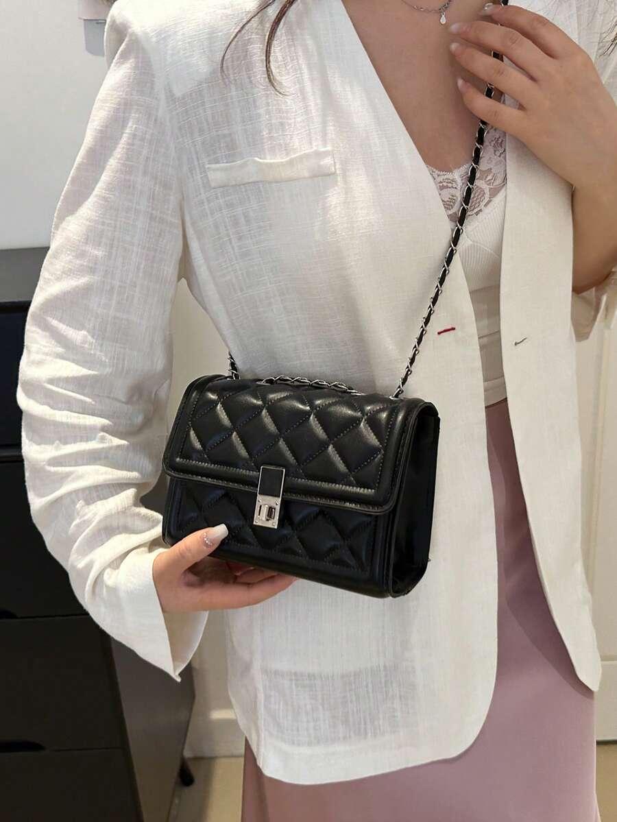SHEIN CZARNA TOREBKA IMITACJA SKÓRY S07__19,5X8X14