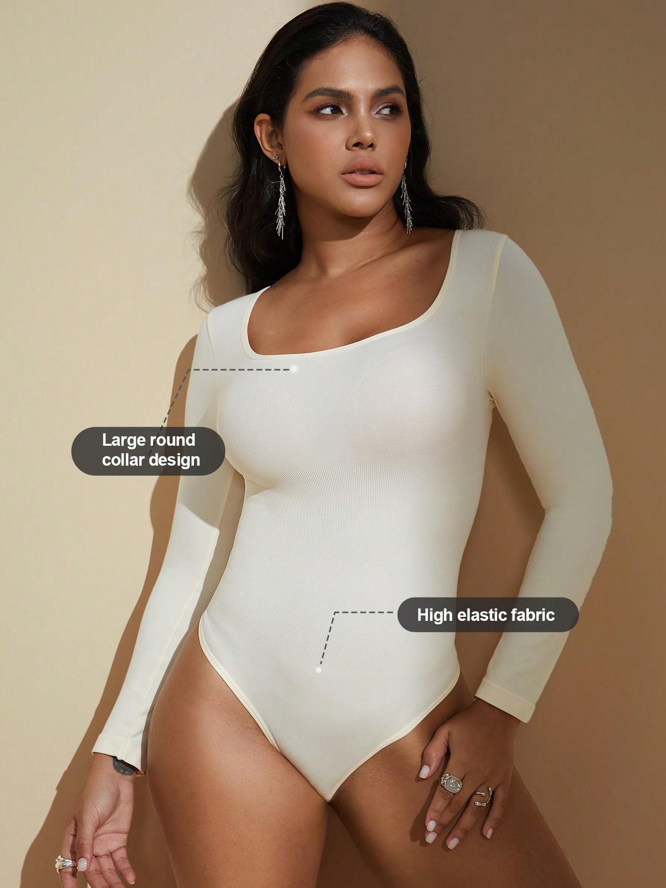 SHEIN BEŻOWE BODY DŁUGI RĘKAW S06__S
