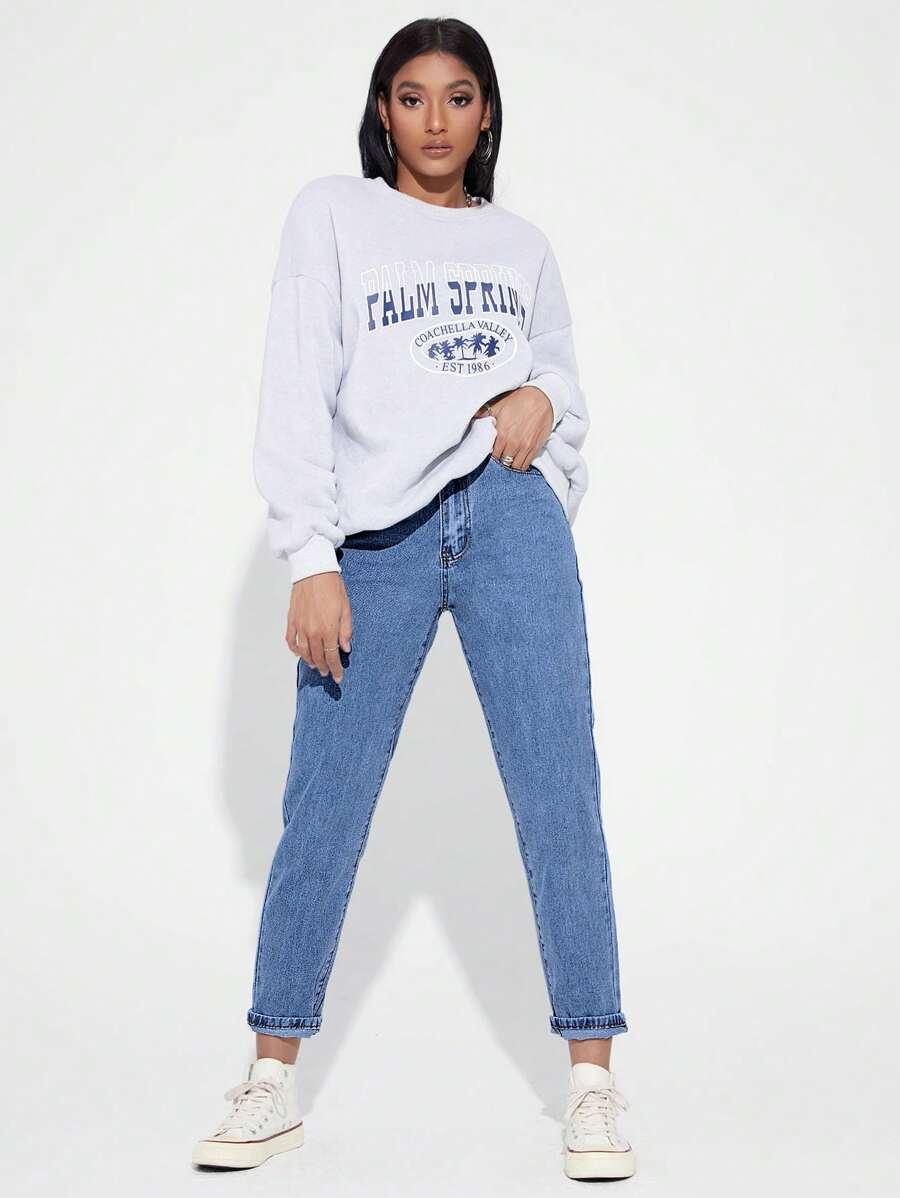SHEIN SPODNIE MOM JEANS S06__XS