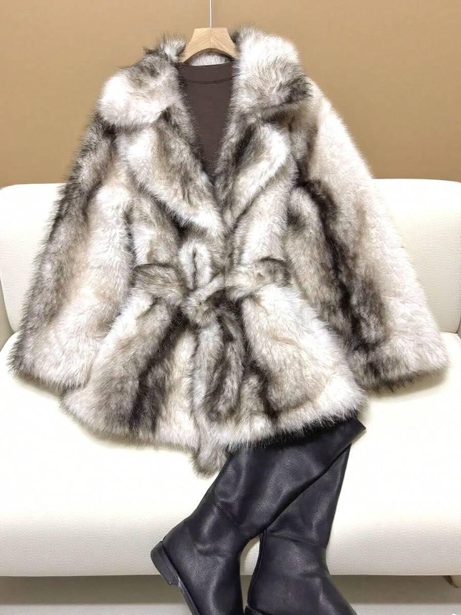 SHEIN BIAŁE SZTUCZNE FUTRO W01__M
