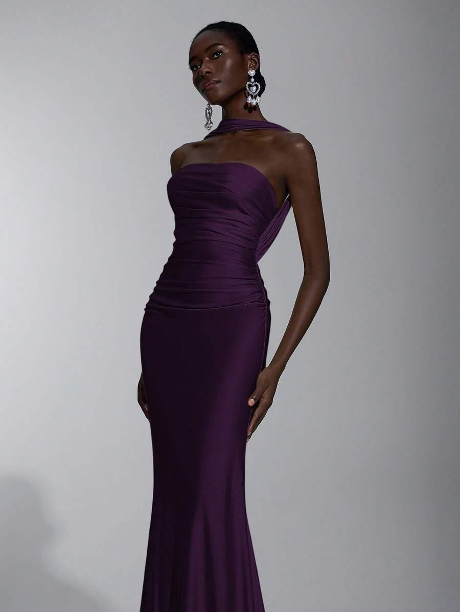 SHEIN FIOLETOWA MAXI SUKIENKA S06__M