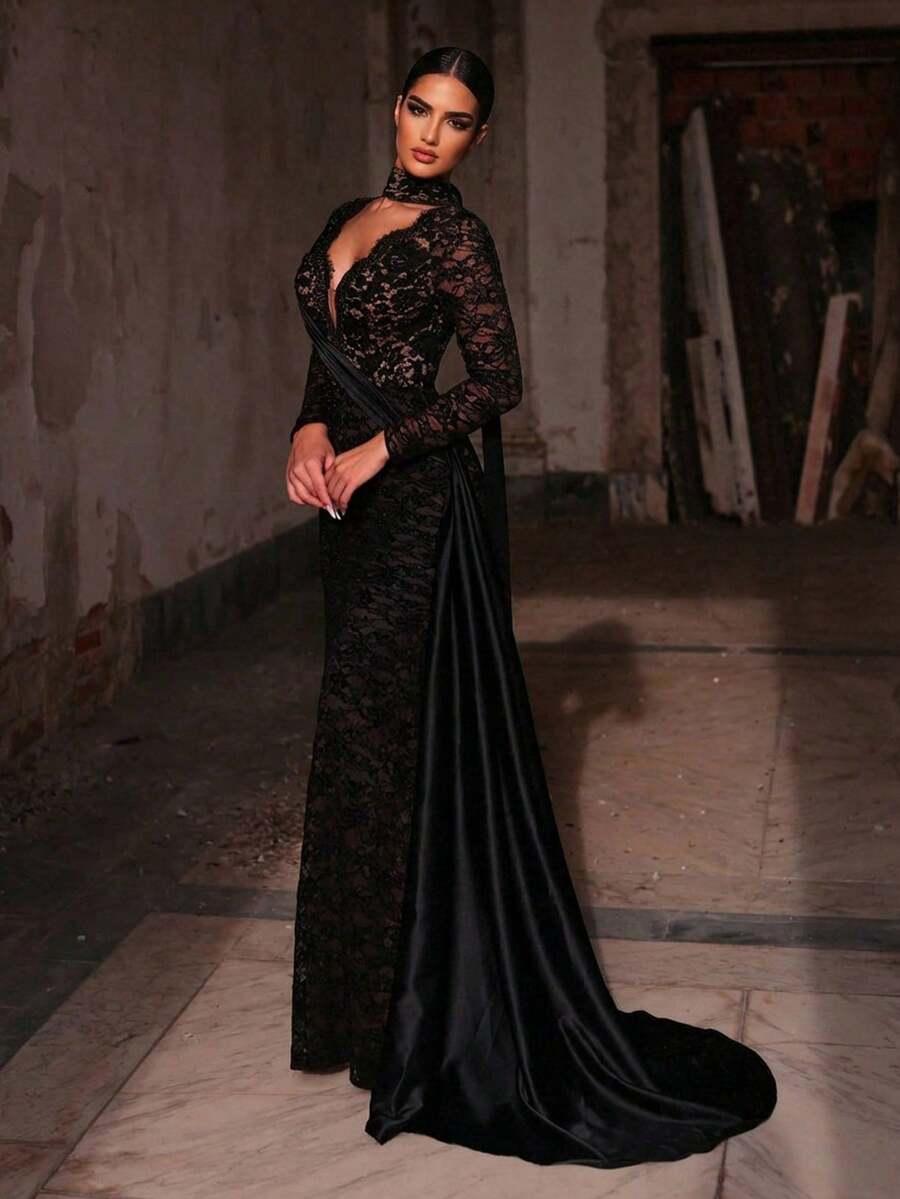 AUREIA CZARNA MAXI SUKIENKA S06__M