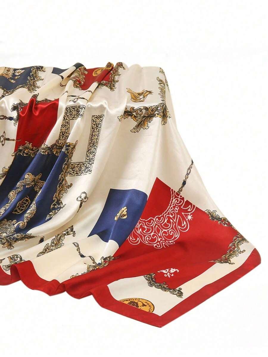 SHEIN CHUSTA ZDOBIENIE POŁYSK S07__90X90CM