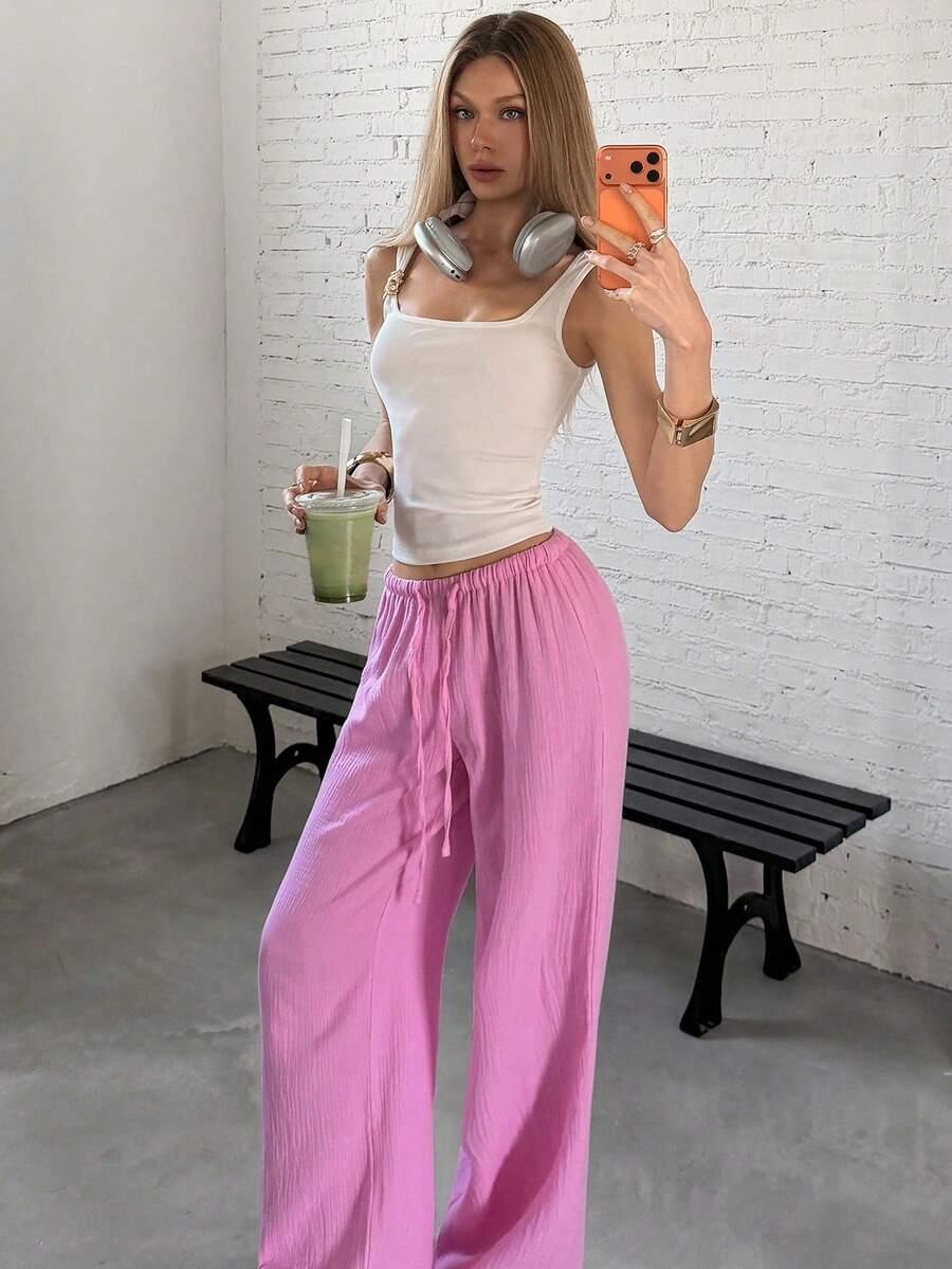 FAVEASE RÓŻOWE SPODNIE CASUAL S06__XXS