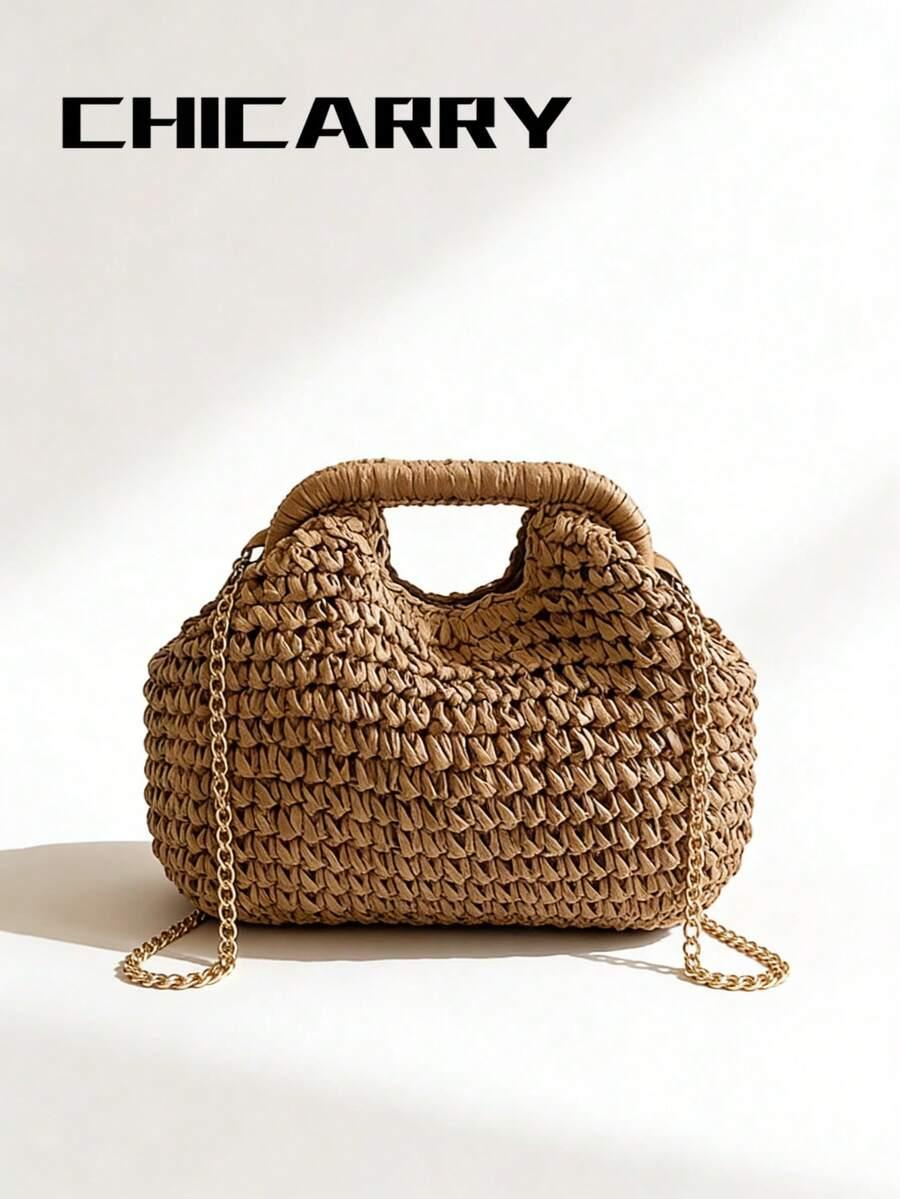 SHEIN SŁOMKOWA TOREBKA NA RAMIĘ S07__23X27CM