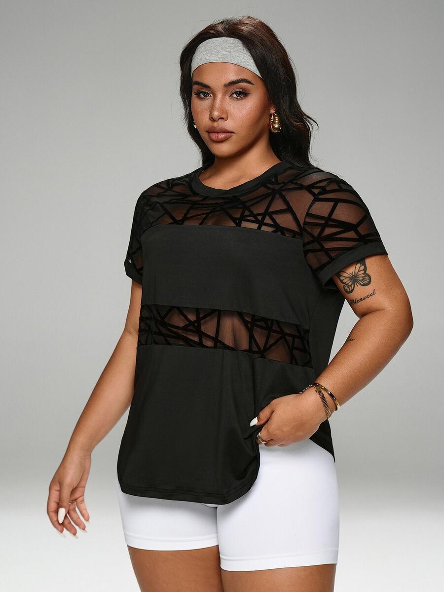 SHEIN CZARNA BLUZKA SIATECZKA S06__XXL