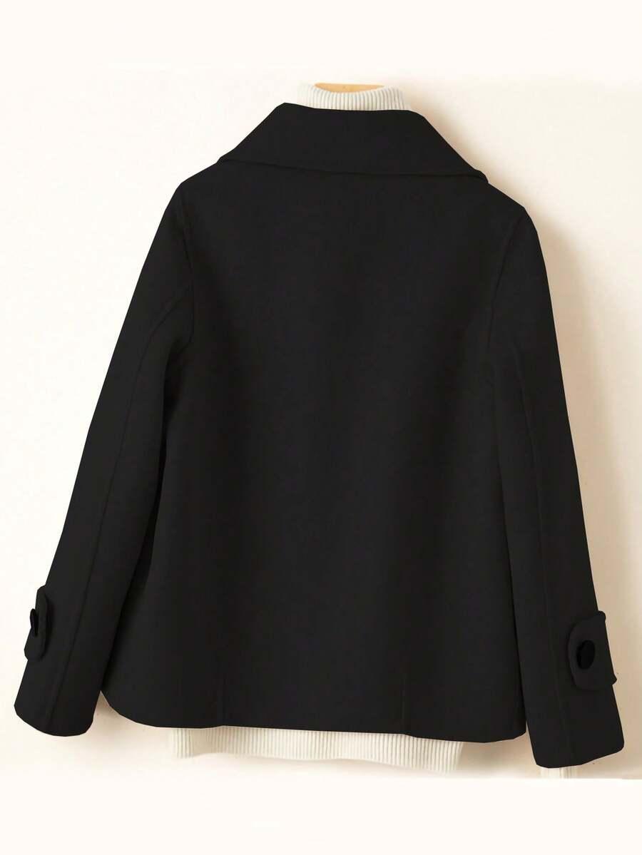 SHEIN CZARNY PŁASZCZ GUZIKI S06__XL