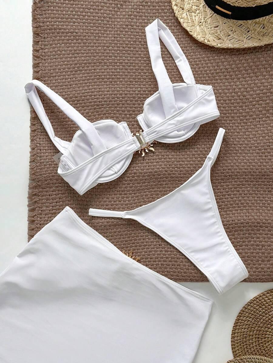 SHEIN DWUCZĘŚCIOWY STRÓJ KĄPIELOWY SPÓDNICA S09__M