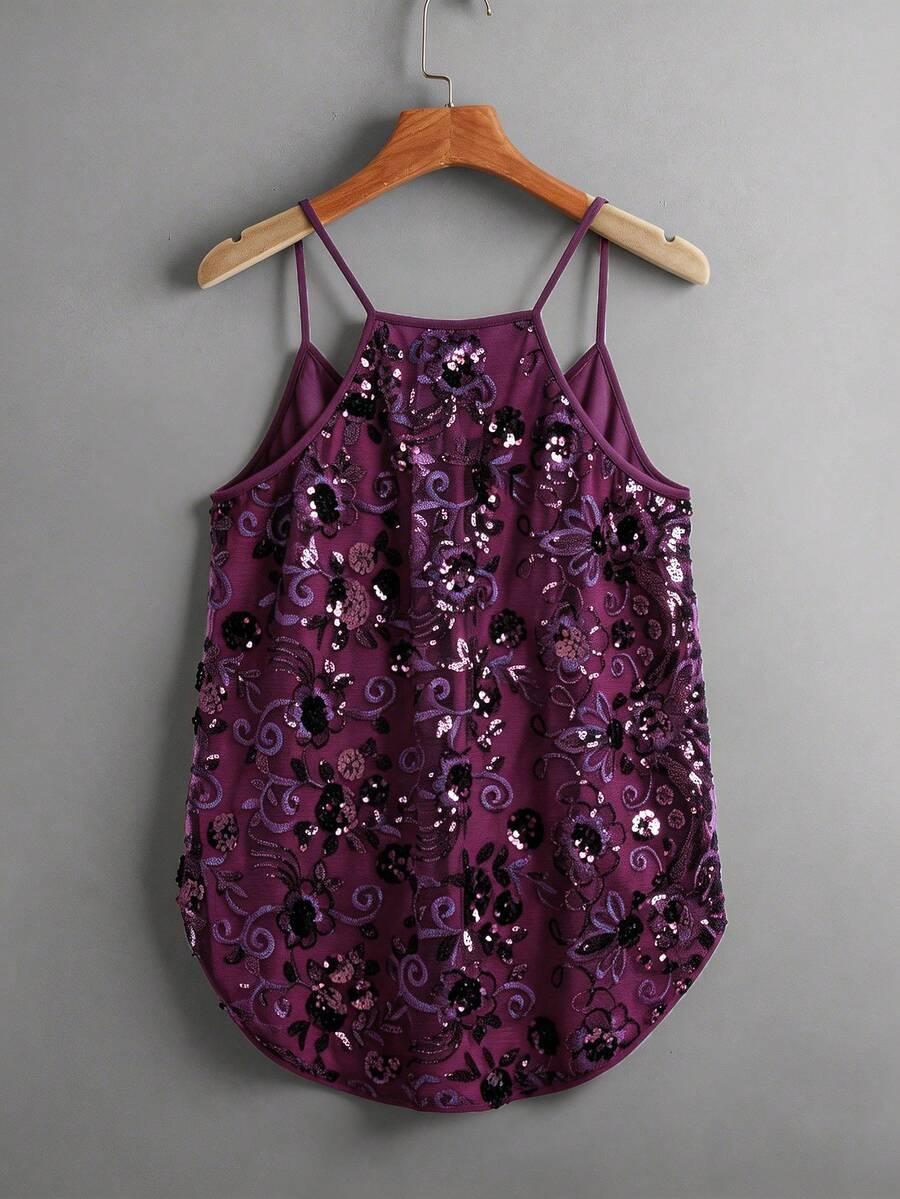 SHEIN FIOLETOWA BLUZKA CEKINY S06__XL