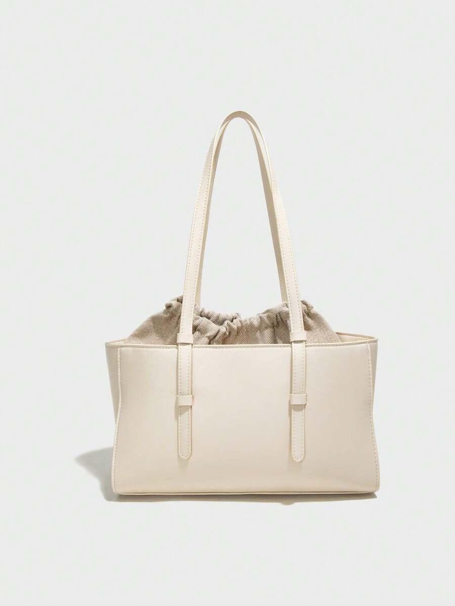 SHEIN BEŻOWA TOREBKA NA RAMIĘ 36X14X22
