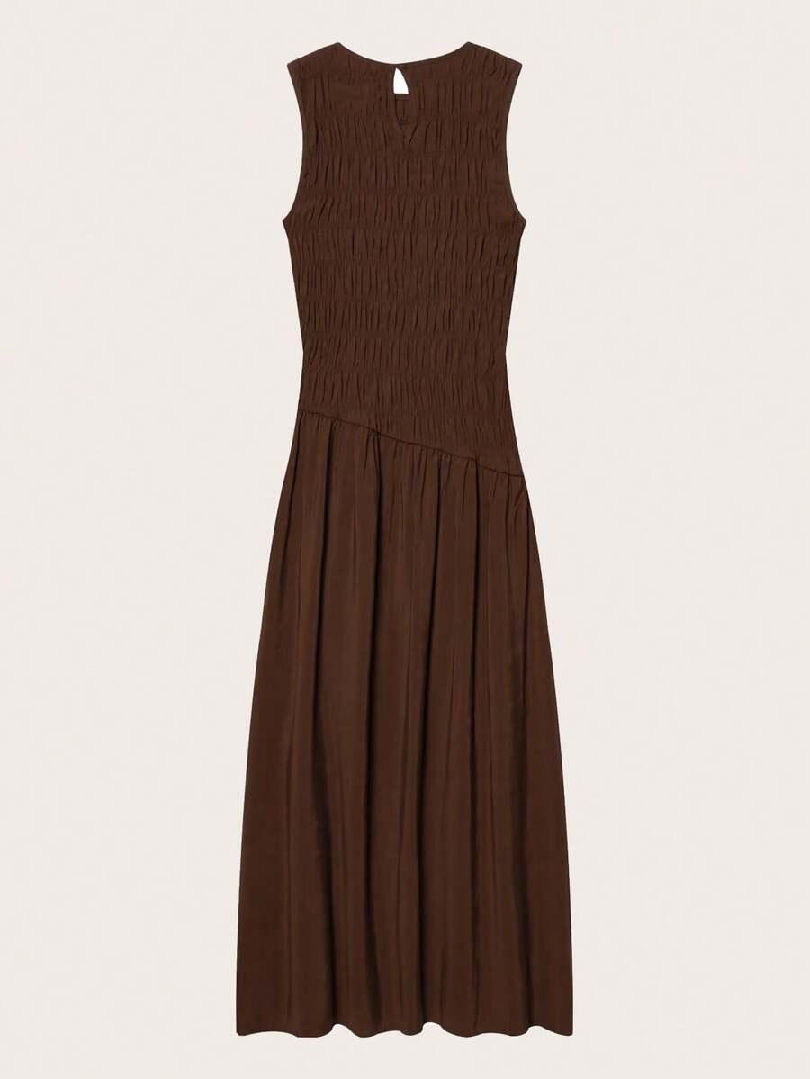 SHEIN BRĄZOWA SUKIENKA MAXI S06__M