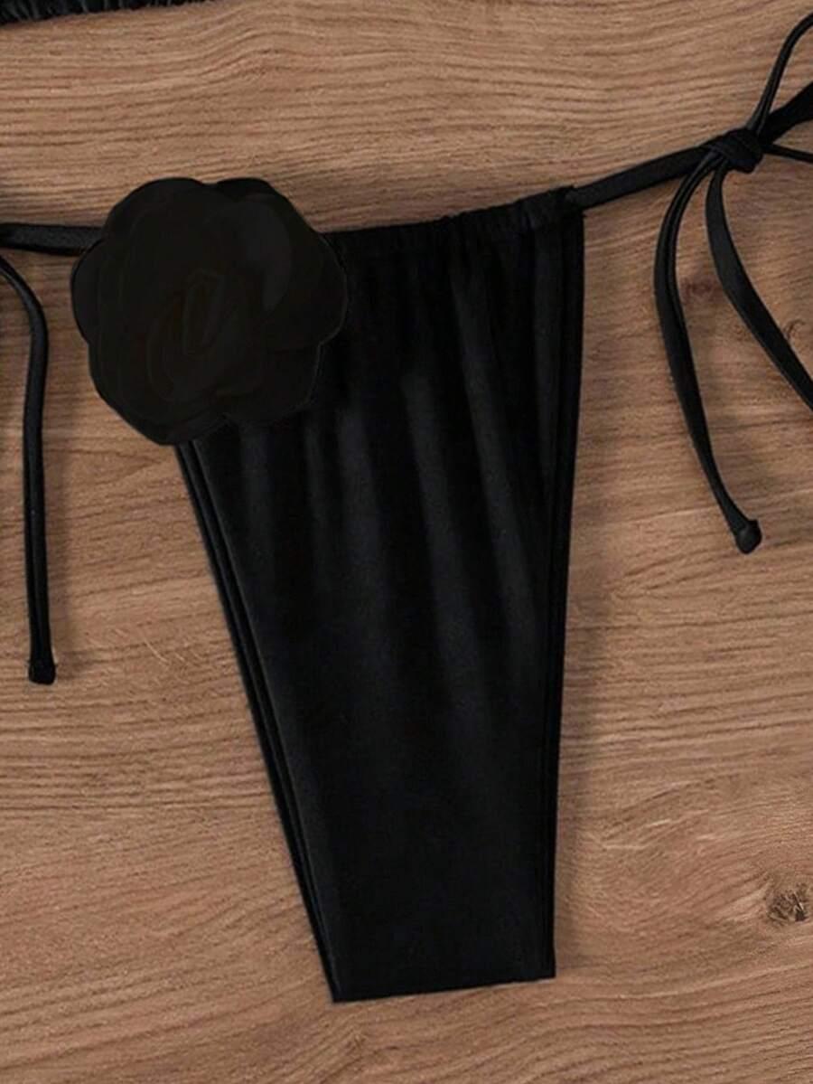 SWIM CHICCIA CZARNY KOMPLET BIKINI KWIAT S09__M
