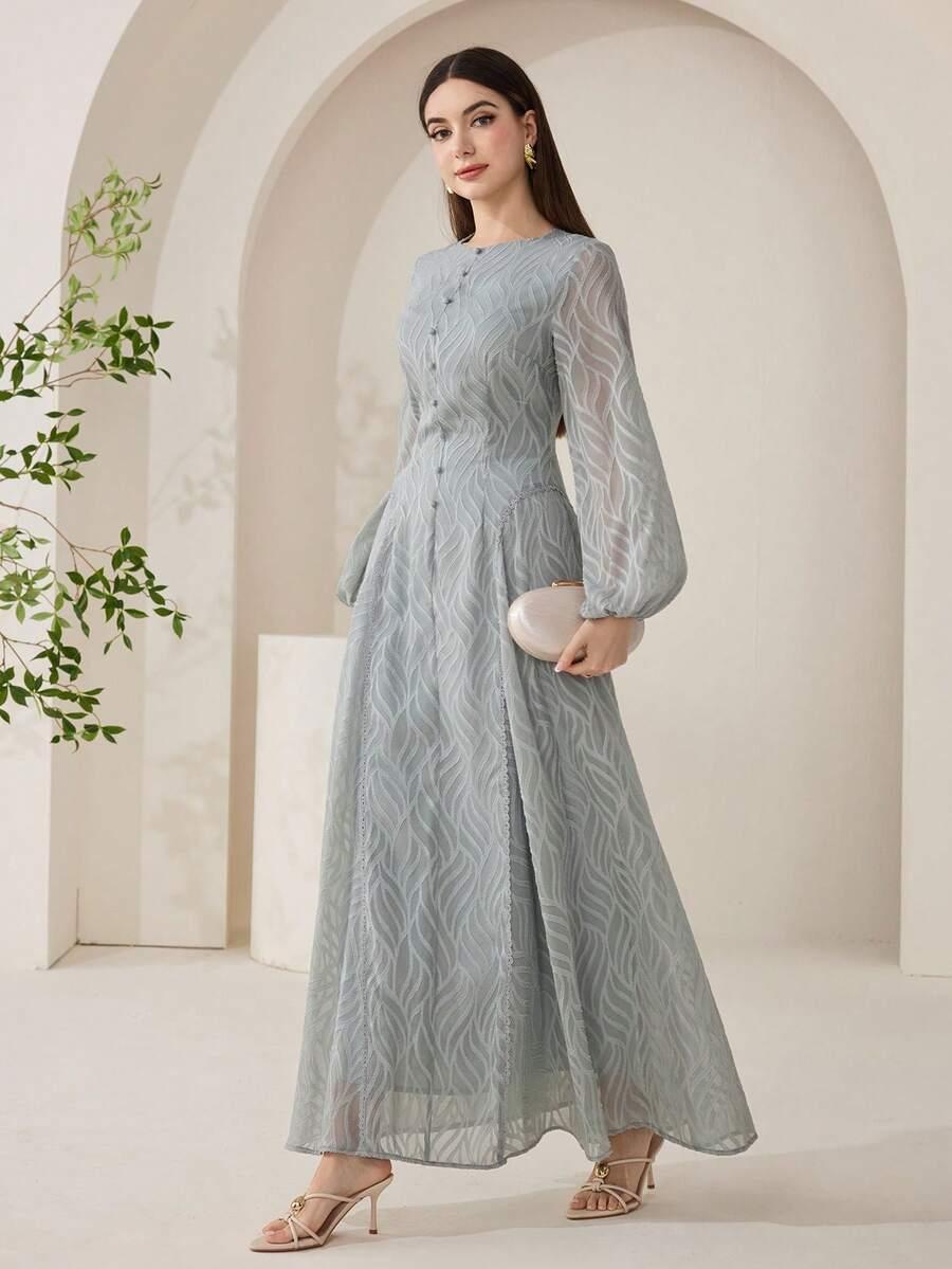 VEILORIE SZARA MAXI SUKIENKA S09__M