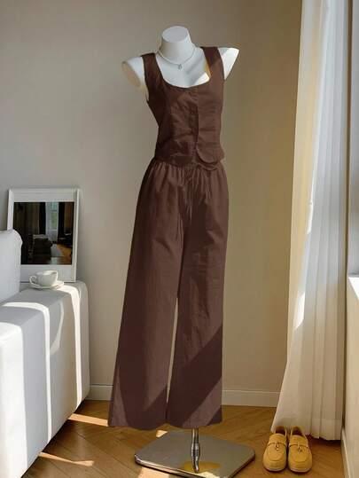 SHEIN KAMIZELKA SPODNIE KOMPLET S06__M