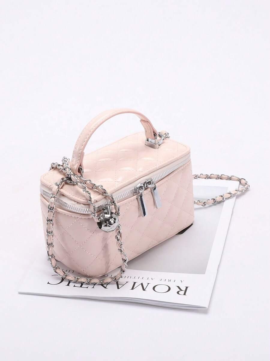 SHEIN RÓŻOWA PIKOWANA TOREBKA S07__10X18CM