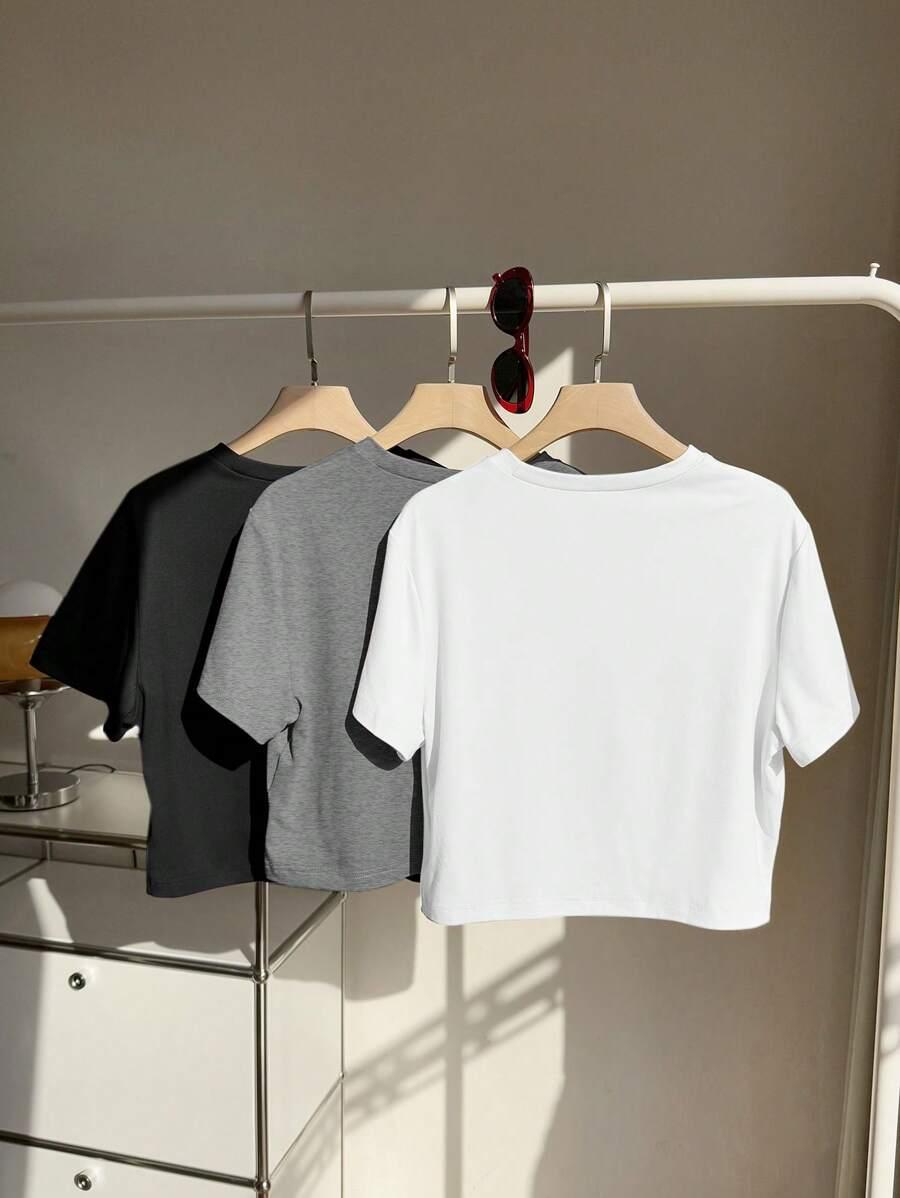 SHEIN BLUZKA KRÓTKI RĘKAW 3-PACK S06__46