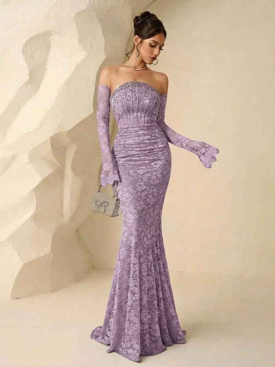 SHEIN FIOLETOWA MAXI SUKIENKA S06__M