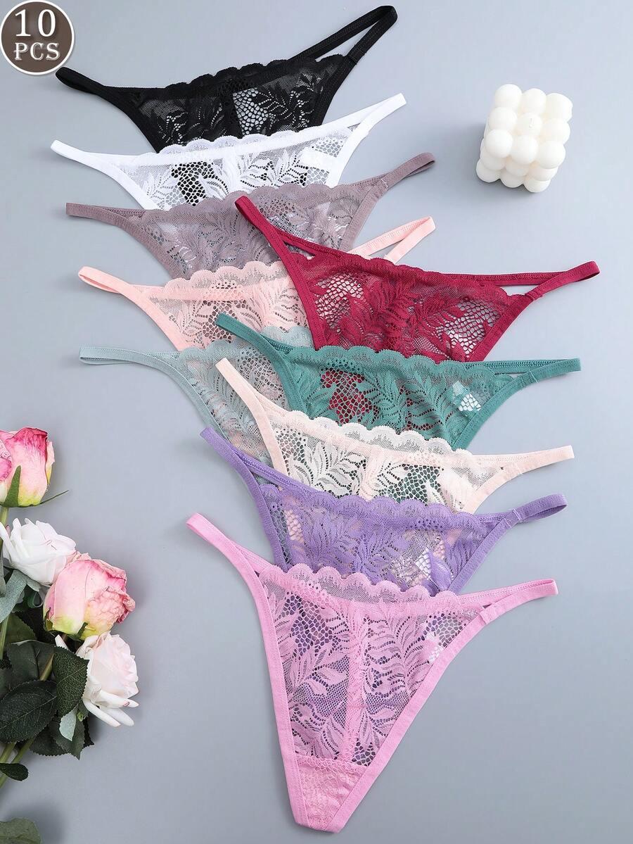 SHEIN STRINGI KORONKA 10-PACK S06__M