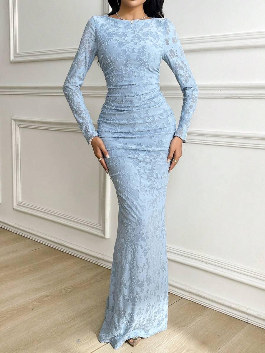 SHEIN NIEBIESKA MAXI SUKIENKA S06__XXL