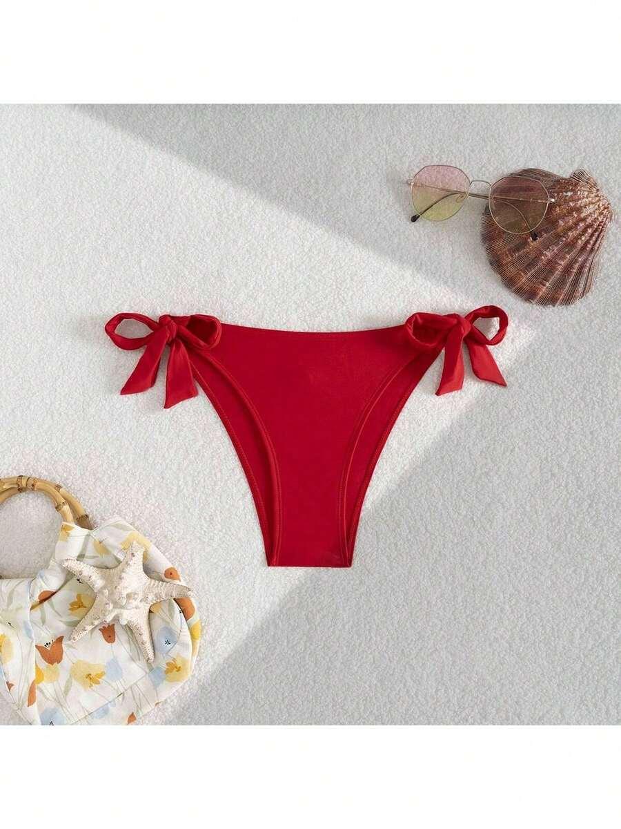 SHEIN CZERWONY DÓŁ OD BIKINI S09__L