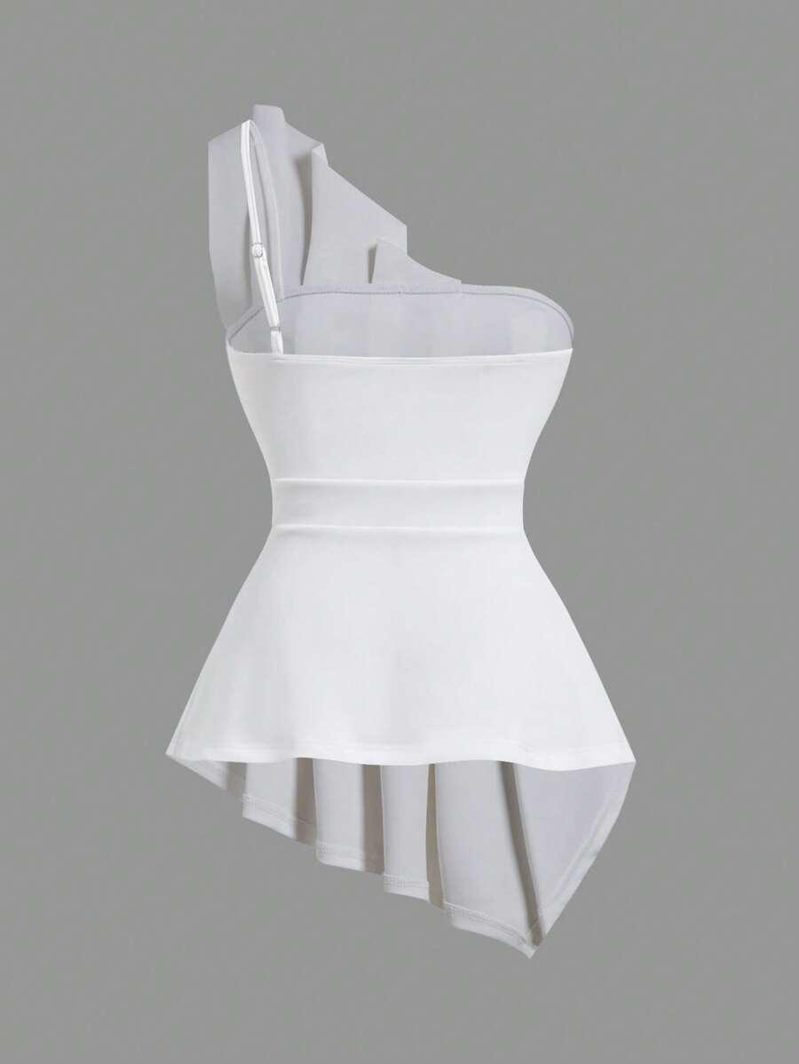 SHEIN BIAŁY ASYMETRYCZNY TOP S06__S
