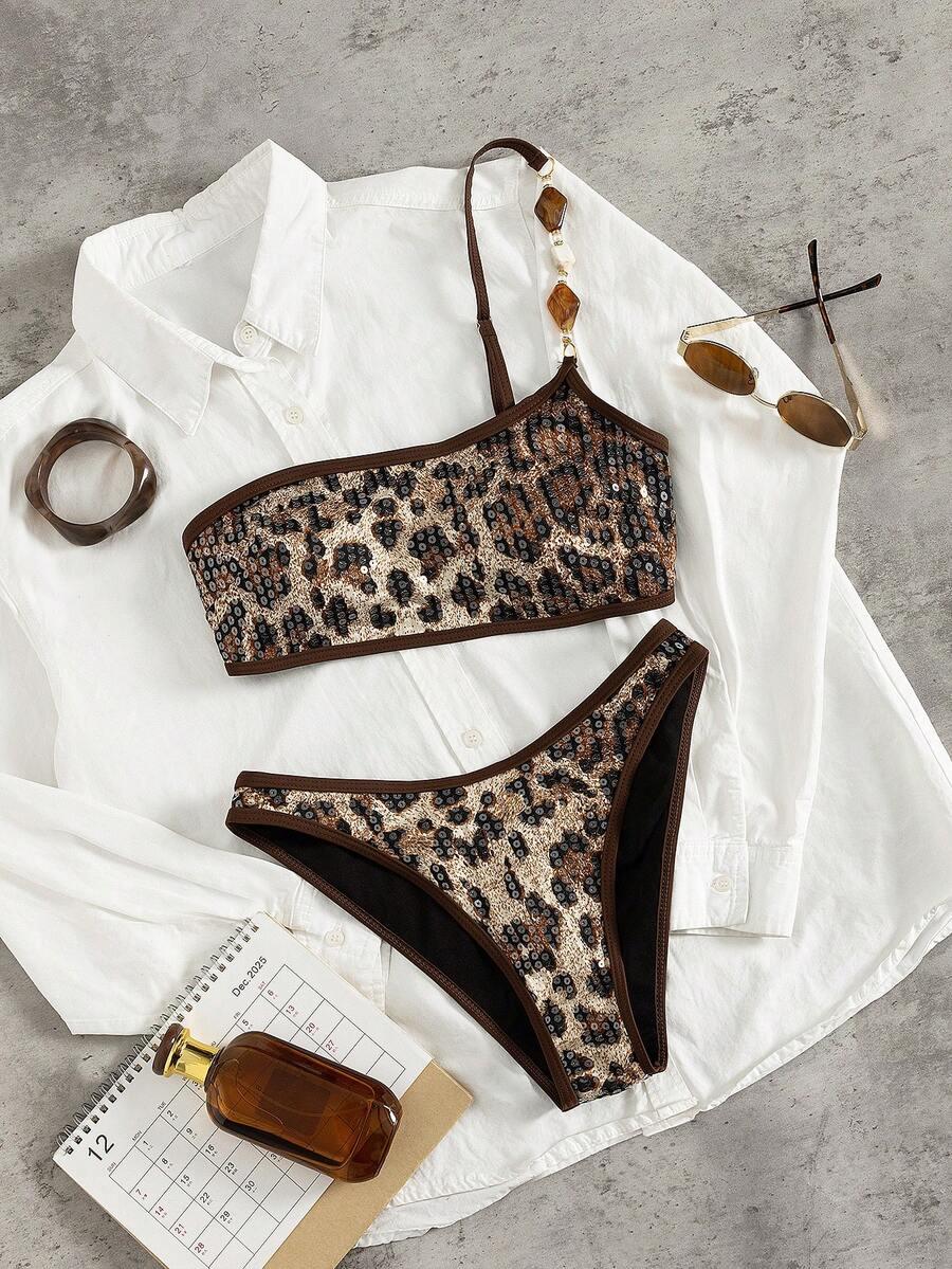 SHEIN DWUCZĘŚCIOWY STRÓJ KĄPIELOWY ANIMAL PRINT S09__XL