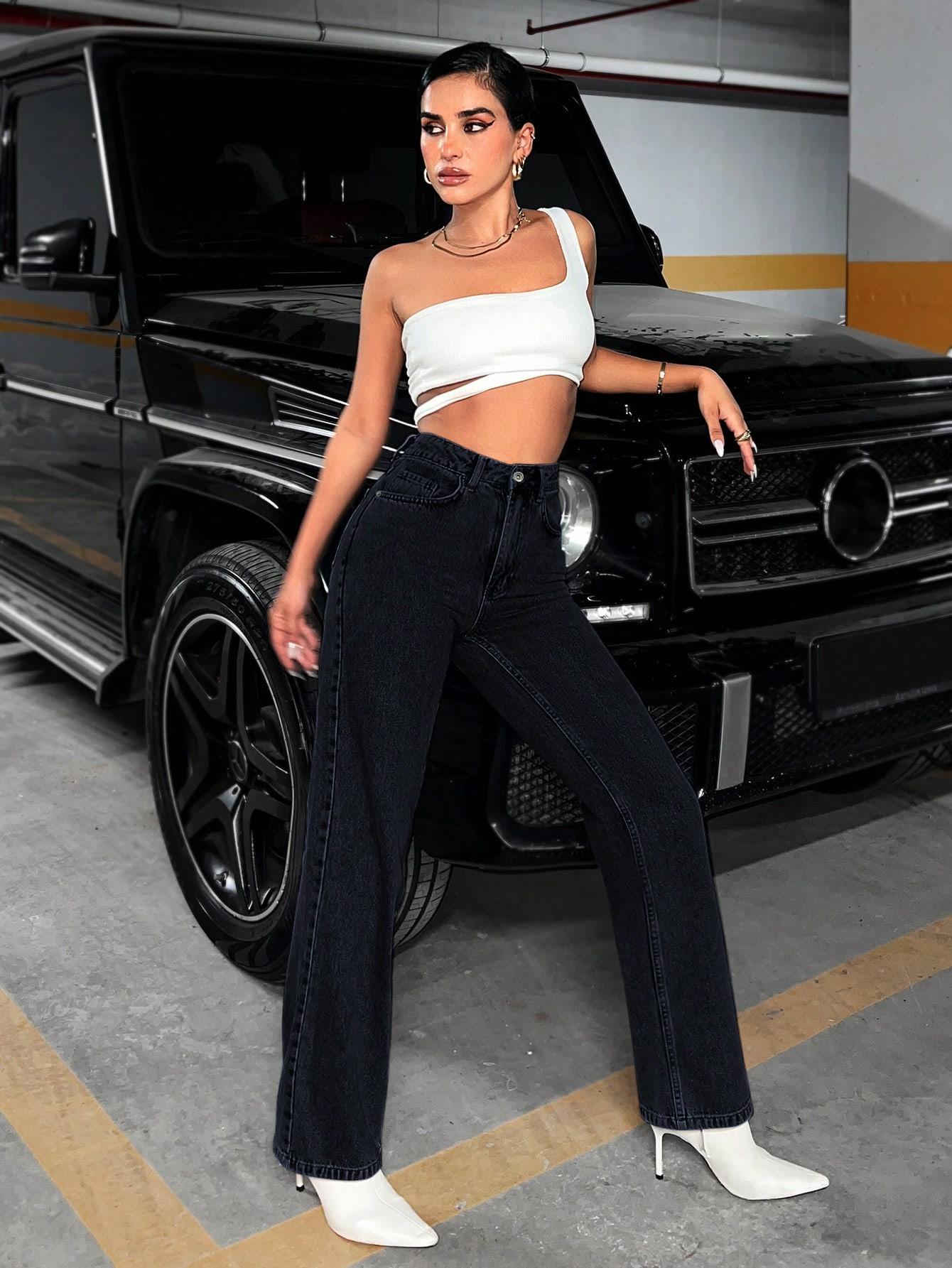 SHEIN CZARNE SPODNIE JEANS S06__M
