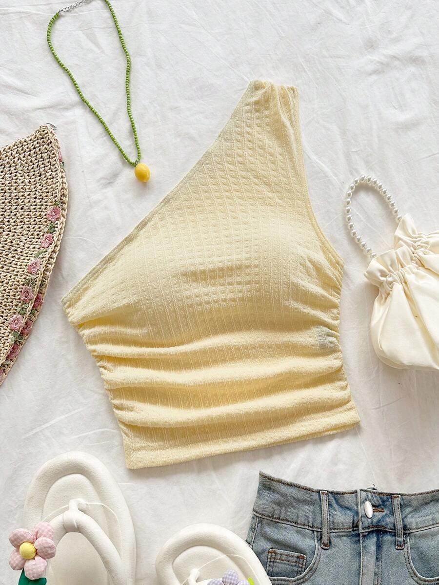 SHEIN ŻÓŁTY TOP CASUAL S06__L