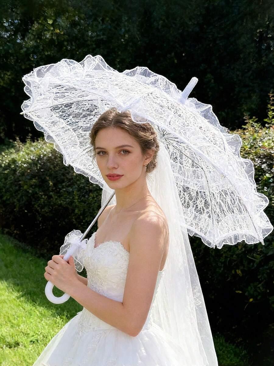 SHEIN BIAŁA PARASOLKA KORONKA S07__58X56