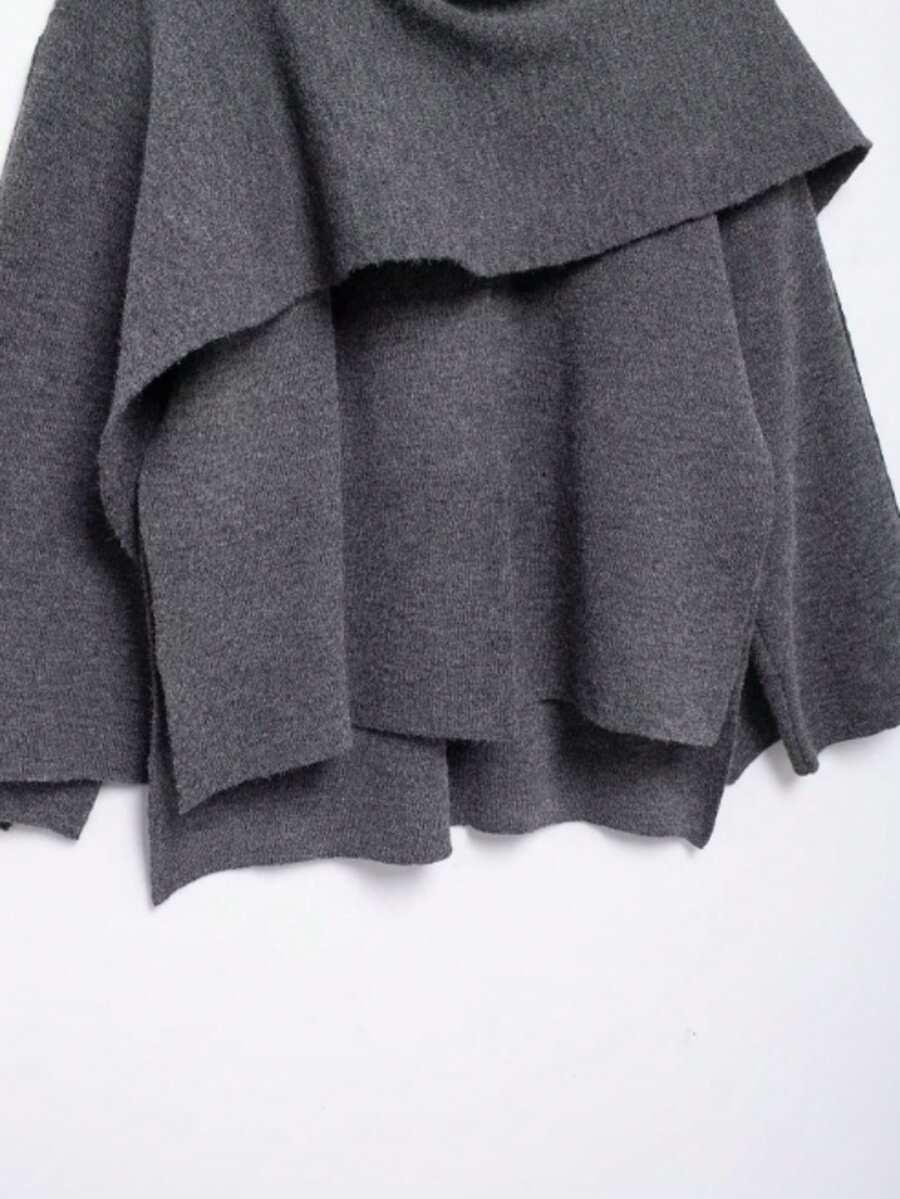 SHEIN SZARE PONCZO ASYMETRYCZNE S06__S