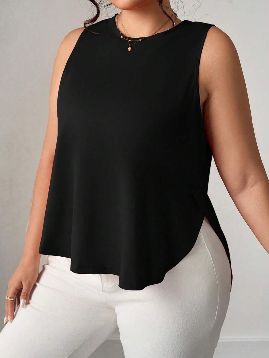 SHEIN CZARNA BLUZKA BEZ RĘKAWÓW S06__XXL