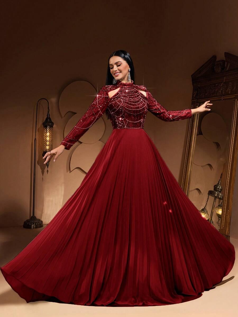 YISIKADO CZERWONA MAXI SUKIENKA S06__L