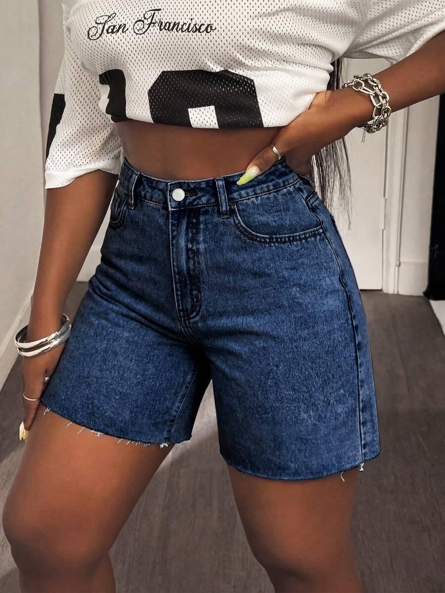 SHEIN NIEBIESKIE KRÓTKIE SPODENKI JEANS PK01__XXL
